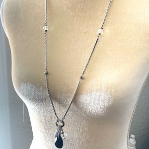 Brighton Charm Necklace, 31” SP Charms & Crystal Beads